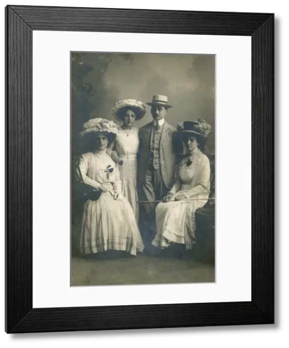 Framed Print : German family group in studio portrait Framed Print : German family group in studio portrait