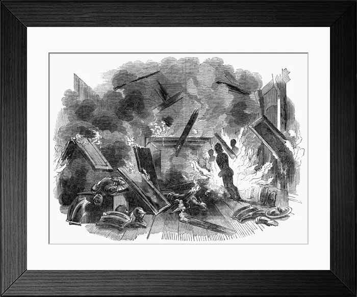 Framed Print : Fire at Naworth Castle Framed Print : Fire at Naworth Castle
