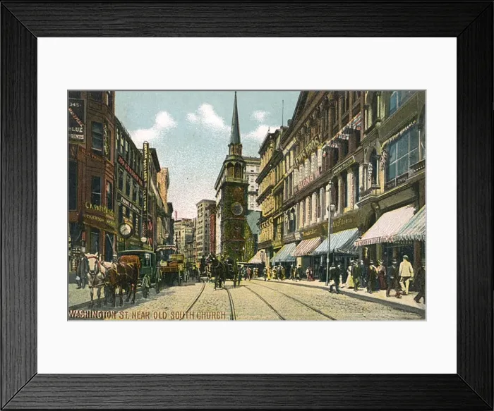 Framed Print : Washington Street, Boston, Massachusetts, USA Framed Print : Washington Street, Boston, Massachusetts, USA