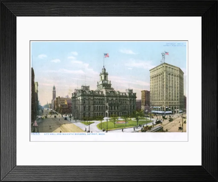 Framed Print : City Hall and Majestic Building, Detroit, Michigan, USA Framed Print : City Hall and Majestic Building, Detroit, Michigan, USA