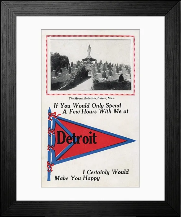 Framed Print : Greetings card from Detroit, Michigan, USA Framed Print : Greetings card from Detroit, Michigan, USA