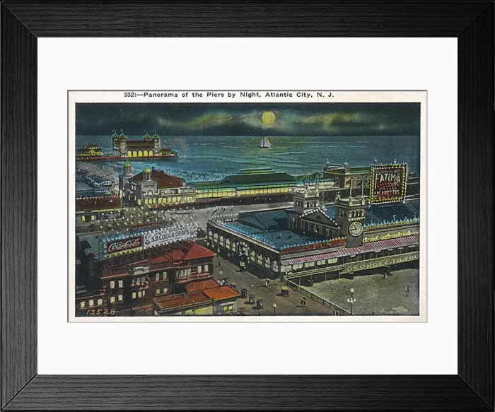 Framed Print : Piers by night, Atlantic City, New Jersey, USA Framed Print : Piers by night, Atlantic City, New Jersey, USA