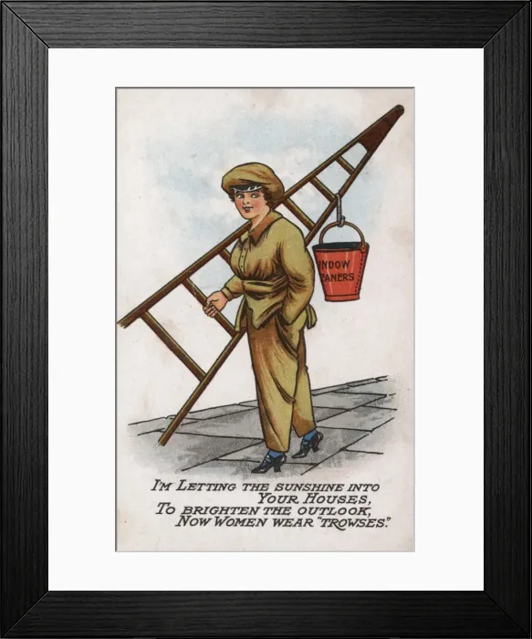Framed Print : Women Window Cleaner WW1 Framed Print : Women Window Cleaner WW1