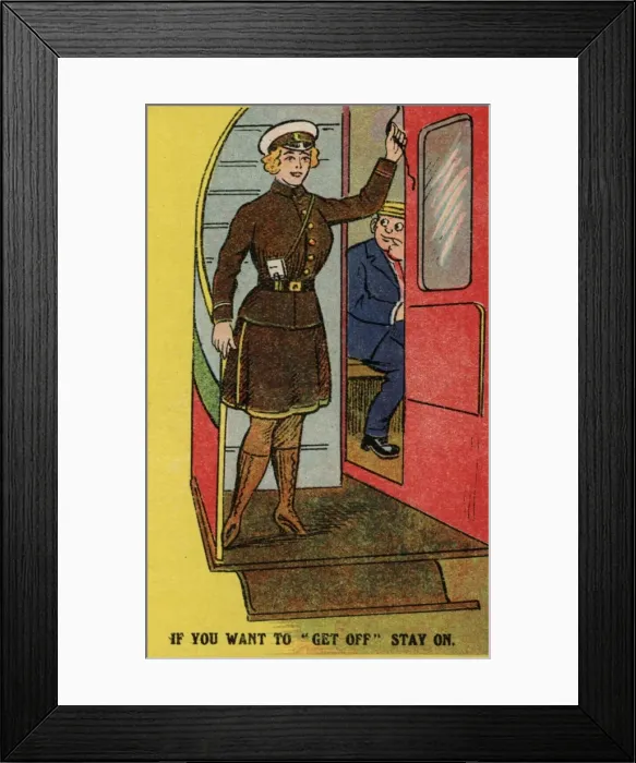 Framed Print : War Work for Women Bus Conductress Framed Print : War Work for Women Bus Conductress