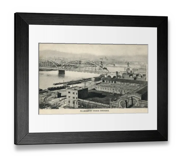 Framed Print : Allegheny River and bridges, Pittsburgh, PA, USA Framed Print : Allegheny River and bridges, Pittsburgh, PA, USA