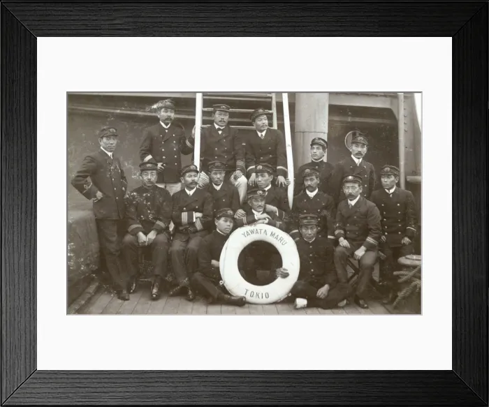 Framed Print : Crew on board the Yawata Maru of Tokyo, Japan Framed Print : Crew on board the Yawata Maru of Tokyo, Japan