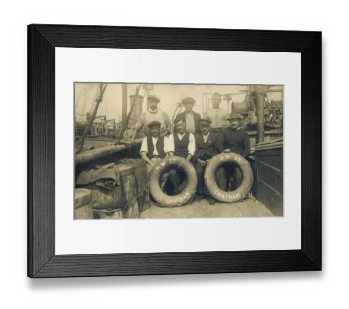 Framed Print : Men on board the DW27 of Chatham Framed Print : Men on board the DW27 of Chatham