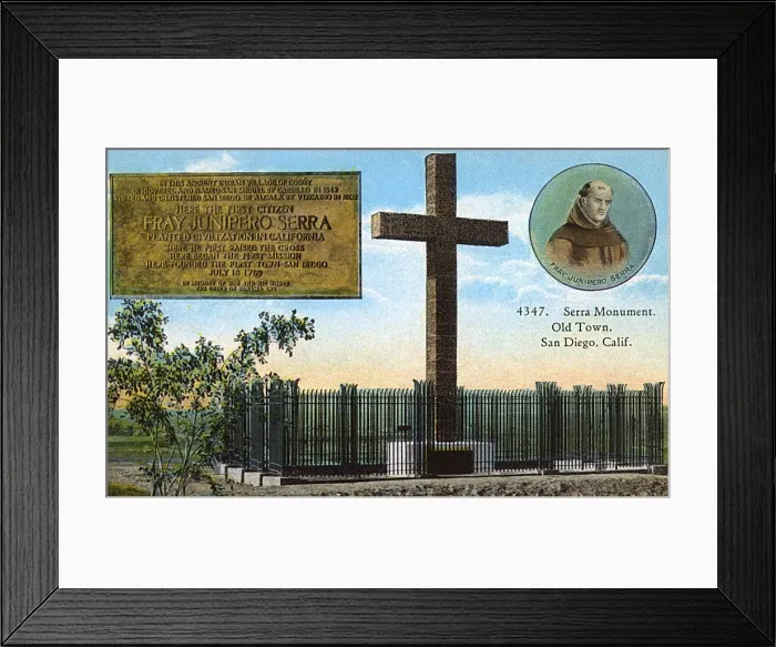 Framed Print : Serra Monument, Old Town, San Diego, California, USA Framed Print : Serra Monument, Old Town, San Diego, California, USA