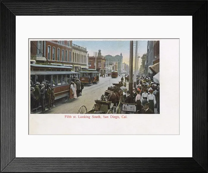 Framed Print : Fifth Street looking south, San Diego, California, USA Framed Print : Fifth Street looking south, San Diego, California, USA