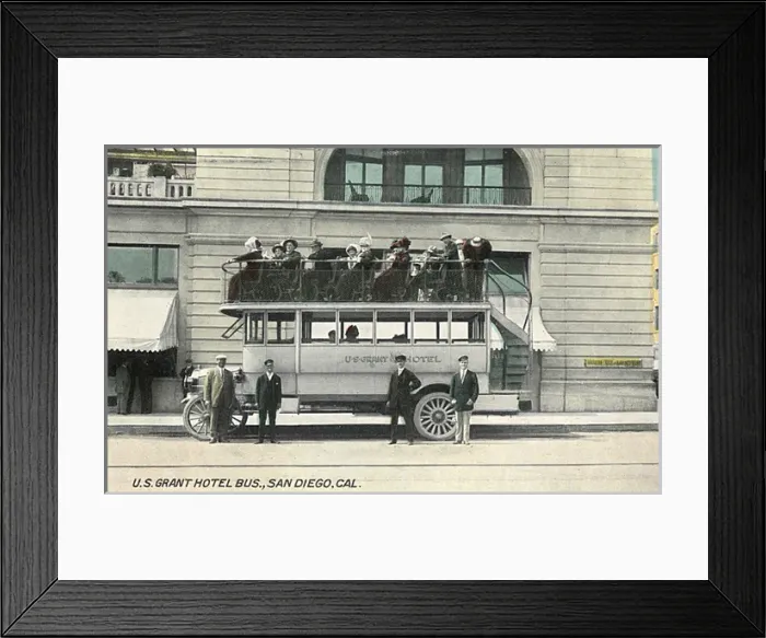 Framed Print : Us Grant Hotel bus, San Diego, California, USA Framed Print : Us Grant Hotel bus, San Diego, California, USA