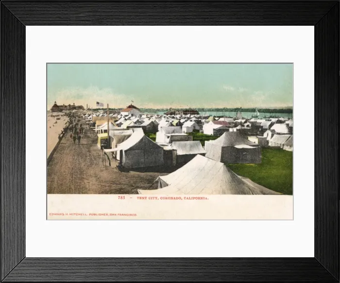 Framed Print : Coronado Tent City, California, USA Framed Print : Coronado Tent City, California, USA