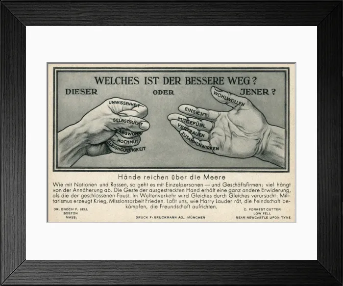 Framed Print : German postcard, Which is the better way? Framed Print : German postcard, Which is the better way?