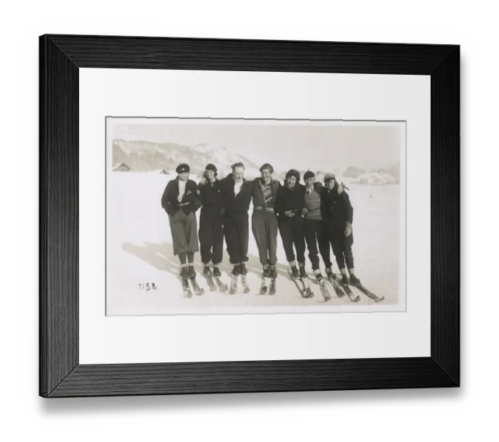 Framed Print : People on skis in the snow, Switzerland Framed Print : People on skis in the snow, Switzerland
