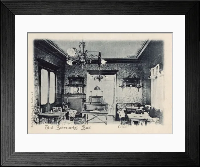 Framed Print : Smoking room, Hotel Schweizerhof, Basel, Switzerland Framed Print : Smoking room, Hotel Schweizerhof, Basel, Switzerland