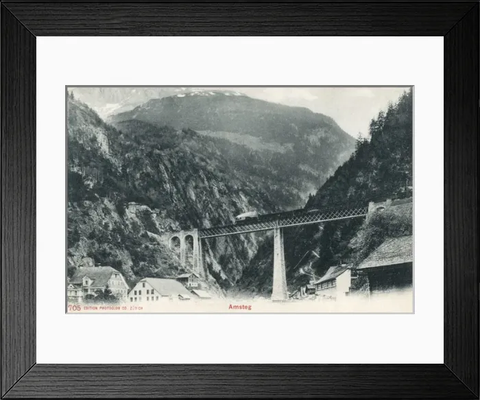 Framed Print : Amsteg and St Gotthard Railway, Switzerland Framed Print : Amsteg and St Gotthard Railway, Switzerland