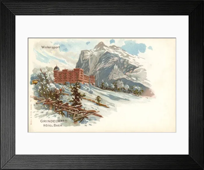 Framed Print : Hotel Baer, Grindelwald, Switzerland Framed Print : Hotel Baer, Grindelwald, Switzerland