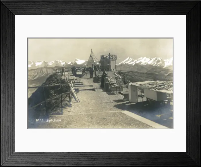 Framed Print : Tourists on the peak of the Rigi-Kulm, Switzerland Framed Print : Tourists on the peak of the Rigi-Kulm, Switzerland