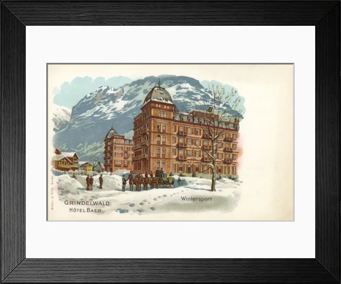 Framed Print : Hotel Baer, Grindelwald, Switzerland Framed Print : Hotel Baer, Grindelwald, Switzerland