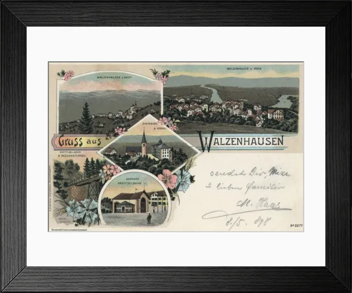 Framed Print : Greetings card from Walzenhausen, Switzerland Framed Print : Greetings card from Walzenhausen, Switzerland