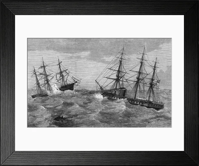 Framed Print : A derelict ship discovered, 1873 Framed Print : A derelict ship discovered, 1873