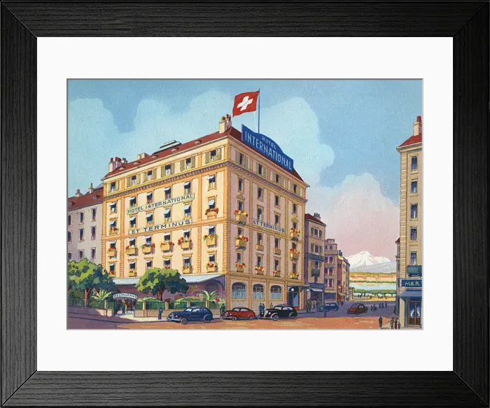 Framed Print : Hotel International and Terminus, Geneva, Switzerland Framed Print : Hotel International and Terminus, Geneva, Switzerland