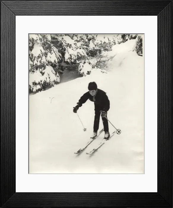 Framed Print : German boy scout learning to ski Framed Print : German boy scout learning to ski