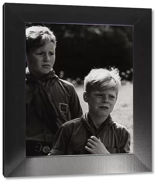 Two German boy scouts on an outdoor activity