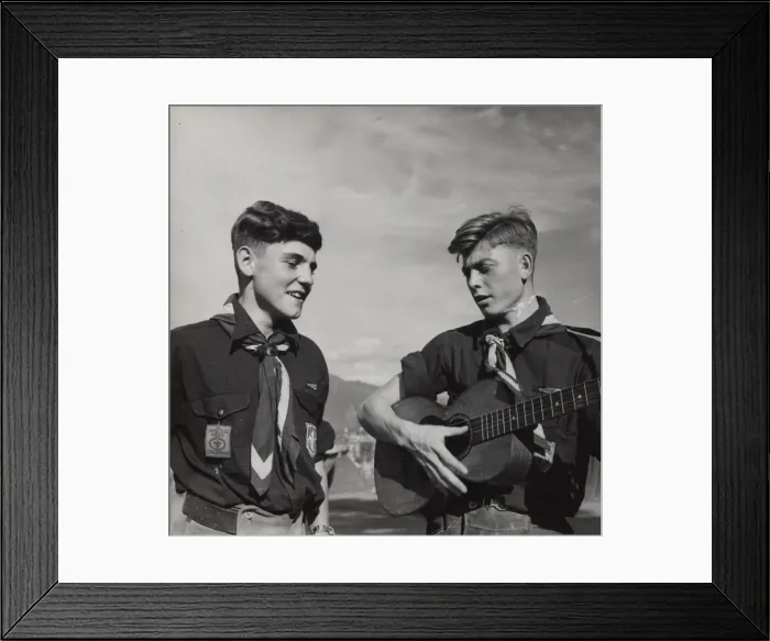 Framed Print : Two German boy scouts at camp Framed Print : Two German boy scouts at camp