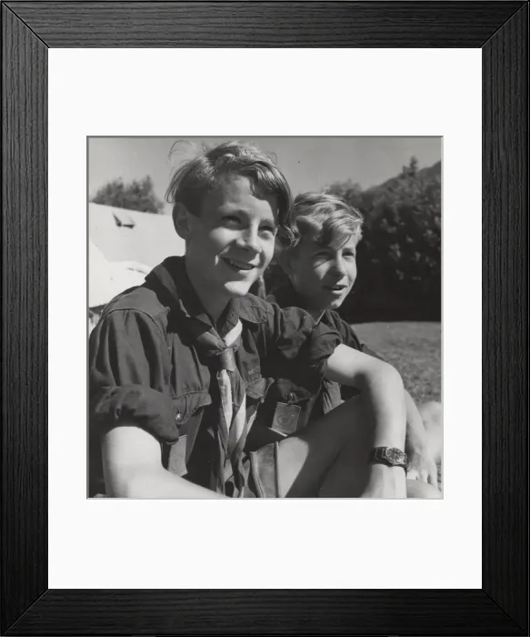 Framed Print : Two German boy scouts at camp Framed Print : Two German boy scouts at camp