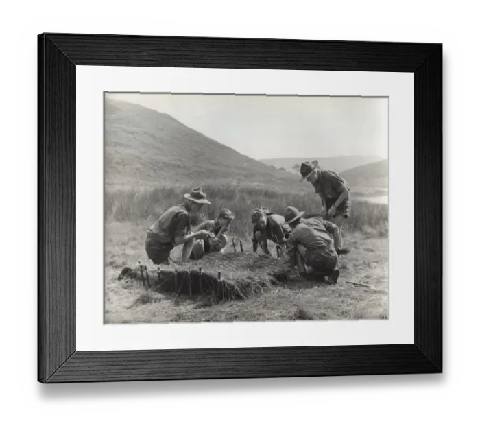 Framed Print : German boy scouts with camp loom Framed Print : German boy scouts with camp loom