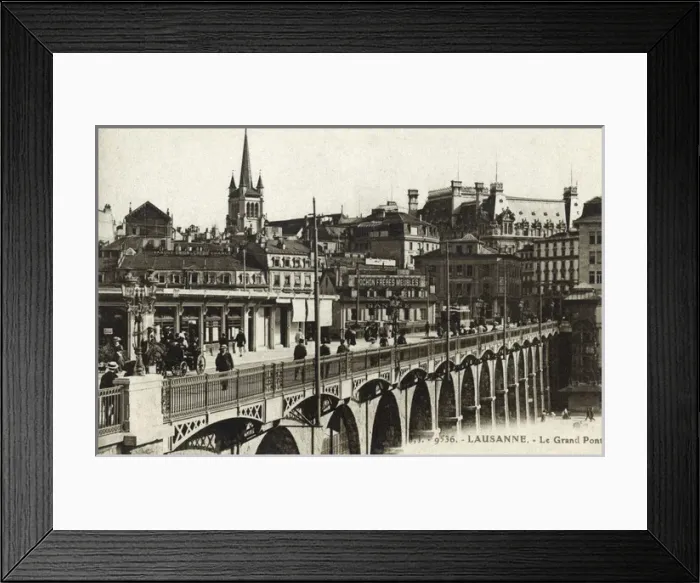 Framed Print : Lausanne and bridge, Vaud, Switzerland Framed Print : Lausanne and bridge, Vaud, Switzerland
