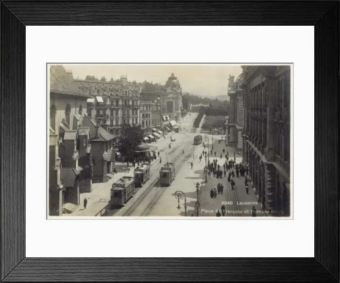 Framed Print : Place St Francois, Lausanne, Vaud, Switzerland Framed Print : Place St Francois, Lausanne, Vaud, Switzerland