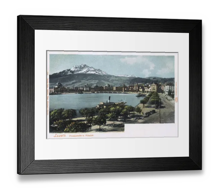 Framed Print : Promenade and Pilatus Mountain, Lucerne, Switzerland Framed Print : Promenade and Pilatus Mountain, Lucerne, Switzerland