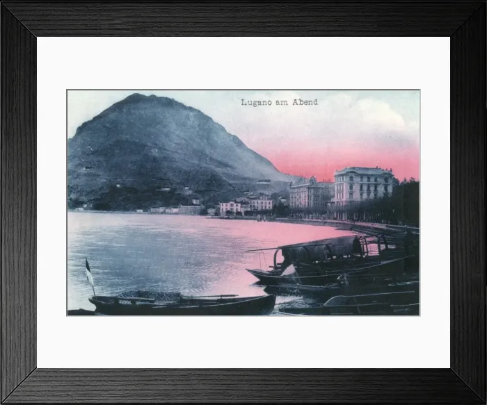 Framed Print : Evening view of Lugano, Switzerland Framed Print : Evening view of Lugano, Switzerland