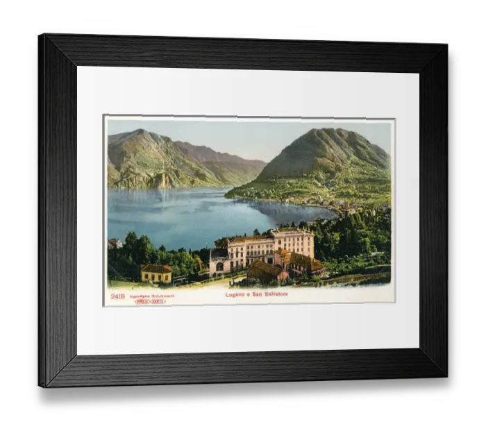 Framed Print : Lugano and San Salvatore mountain, Switzerland Framed Print : Lugano and San Salvatore mountain, Switzerland