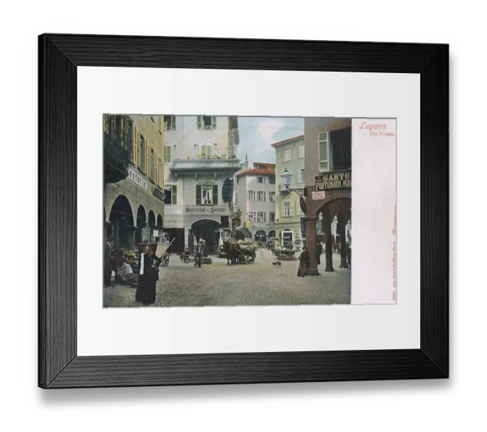 Framed Print : Via Nassa, Lugano, Switzerland Framed Print : Via Nassa, Lugano, Switzerland