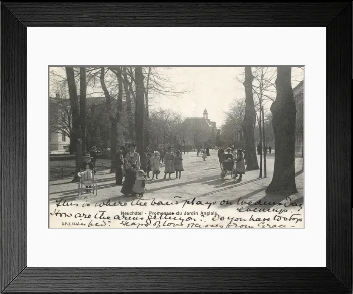 Framed Print : People in Jardin Anglais, Neuchatel, Switzerland Framed Print : People in Jardin Anglais, Neuchatel, Switzerland