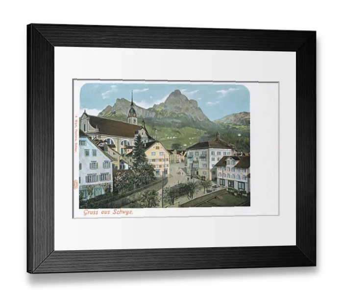 Framed Print : View of Schwyz, central Switzerland Framed Print : View of Schwyz, central Switzerland