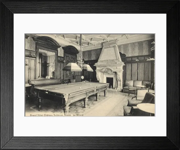 Framed Print : Billiard room, hotel in Sierre, Valais, Switzerland Framed Print : Billiard room, hotel in Sierre, Valais, Switzerland