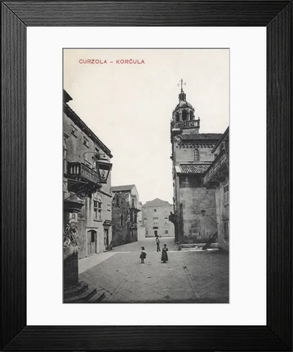 Framed Print : Street scene in Korcula, Croatia Framed Print : Street scene in Korcula, Croatia
