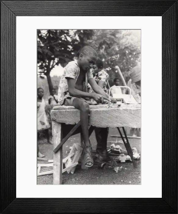 Framed Print : Boy doing carpentry, Ghana, West Africa Framed Print : Boy doing carpentry, Ghana, West Africa