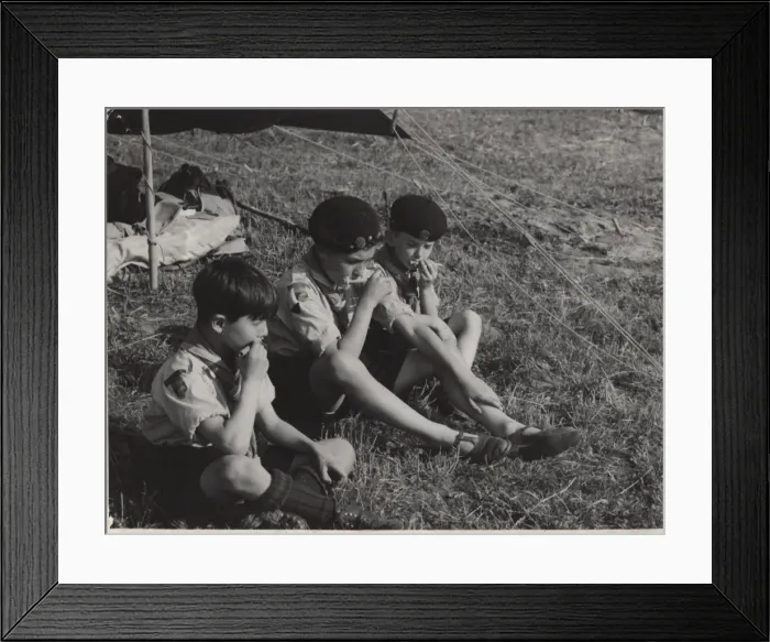 Framed Print : French cubs or scouts at camp Framed Print : French cubs or scouts at camp