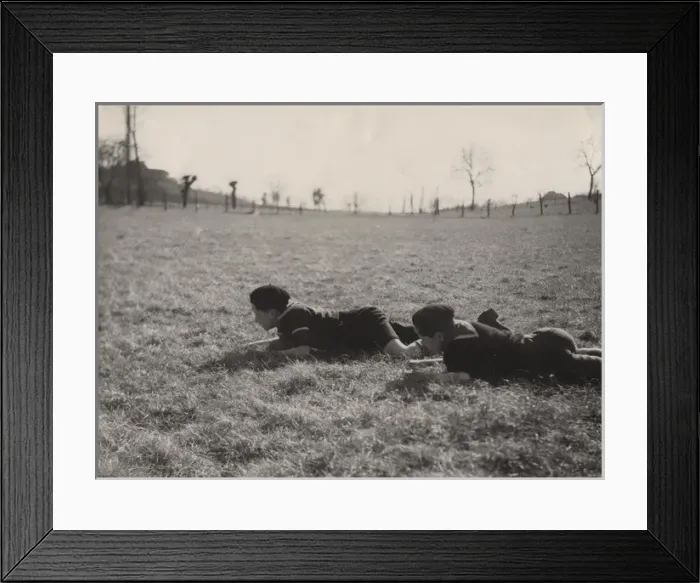 Framed Print : French cub scouts in a field Framed Print : French cub scouts in a field