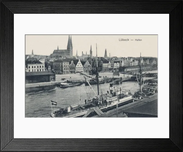 Framed Print : View of the harbour at Lubeck, Germany Framed Print : View of the harbour at Lubeck, Germany