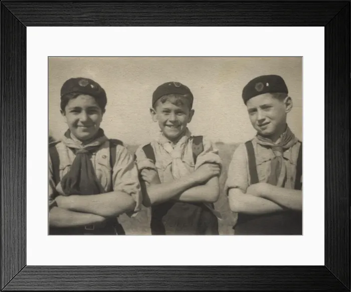 Framed Print : Three cub scouts on an outdoor activity Framed Print : Three cub scouts on an outdoor activity