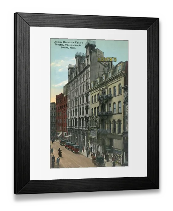 Framed Print : Adams House and Keiths Theatre, Boston, Mass, USA