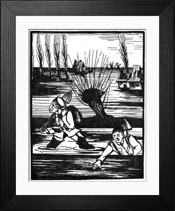 Framed Print : WW1 cartoon - the water logged Western Front Framed Print : WW1 cartoon - the water logged Western Front