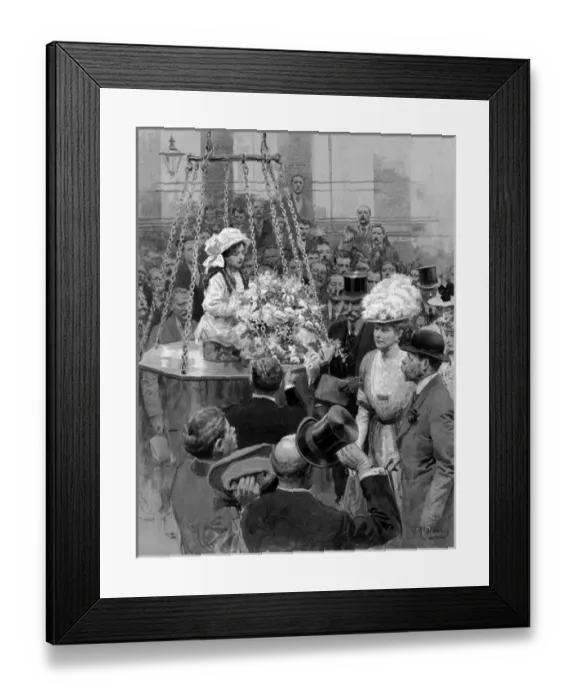 Framed Print : George V and Queen Mary in a crowd of people Framed Print : George V and Queen Mary in a crowd of people