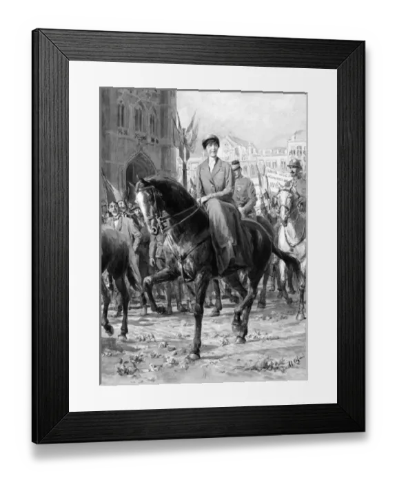 Framed Print : Queen Elisabeth of Belgium on horseback Framed Print : Queen Elisabeth of Belgium on horseback