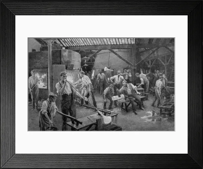 Framed Print : Glassblowing workmen and boys Framed Print : Glassblowing workmen and boys